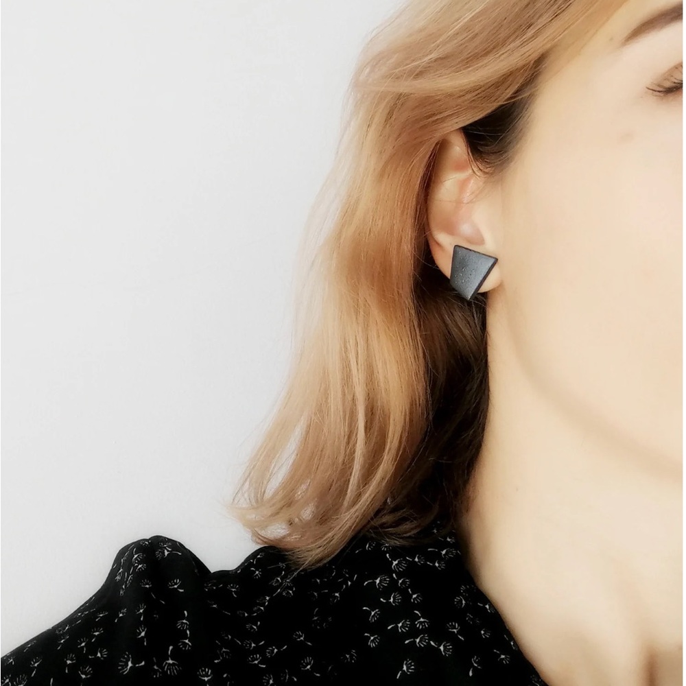Ceramic Polygon Stud Earrings